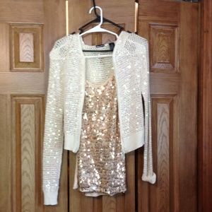 Sequined hoodie and tank