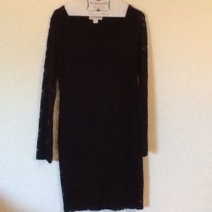 Long sleeve black lace dress