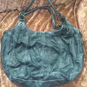 Teal, two-strap purse