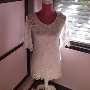 White crocheted dress
