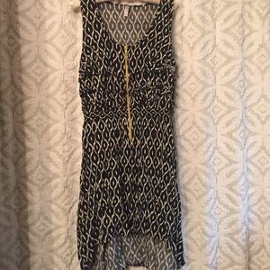 Hi low black white pattern dress xxl
