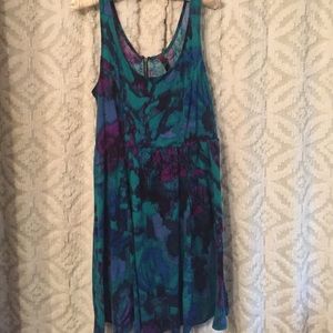 Blue plus size dress empire waist