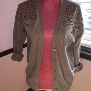 Studded grey cardigan