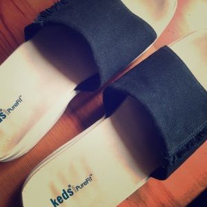 💙 KEDS Denim Slide Sandals EUC 💙
