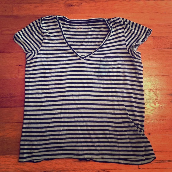 SOLD!!!! Jcrew Linen Teal Striped tee