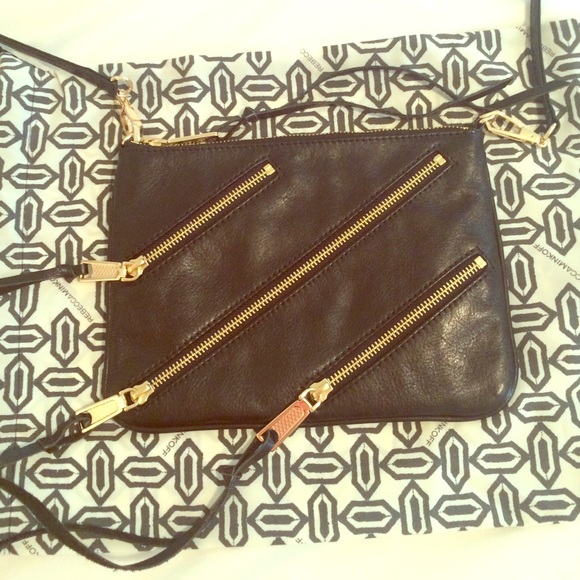 Rebecca Minkoff Black Moto Rocker Crossbody Clutch