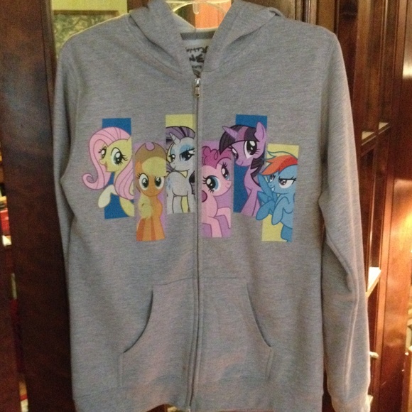 Mighty Fine gray zip-up hoodie My Little Pony MLP