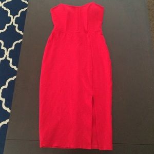 Gorgeous and sexy red strapless dress