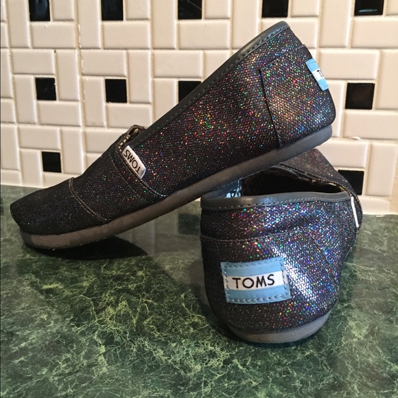 Toms silver sparkle 7w shoes