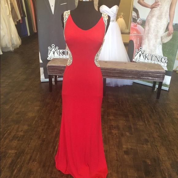 Dresses & Skirts - Red formal gown with beaded back