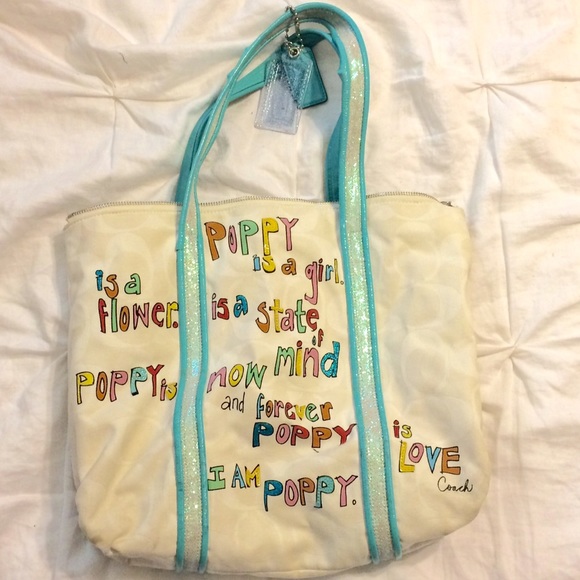 Coach Poppy canvas tote