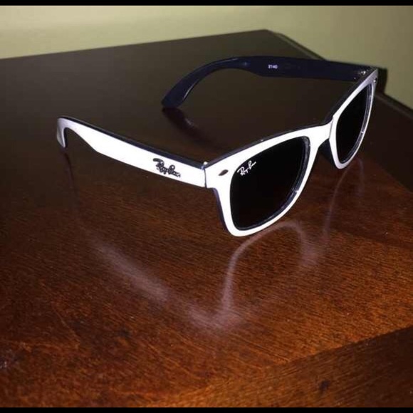 White frame ray-bans, authentic!