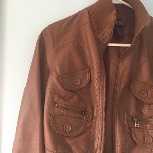 Brown faux leather jacket