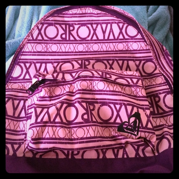 Purple and pink roxy backpack