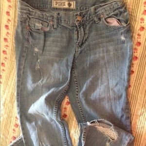 Distressed Victoria secret Pink jeans. long length