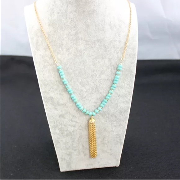 ๐BEAUTIFUL Turquoise & Tassel Necklace๐ - Picture 2 of 4