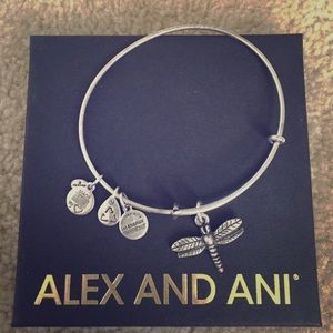 Silver Alex and Ani Dragonfly Bracelet