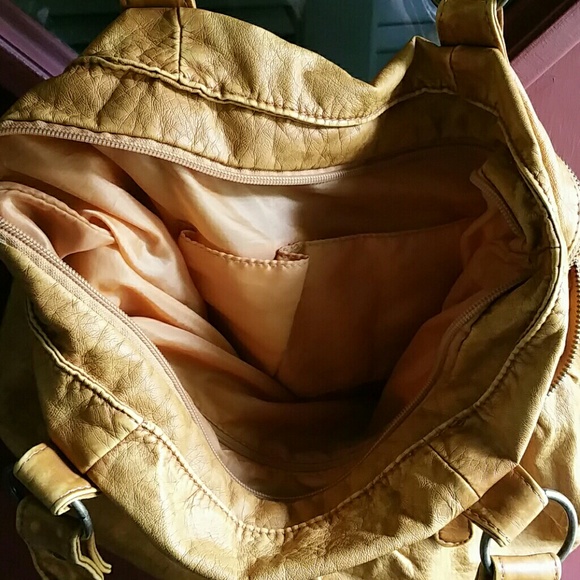 Yellow all leather hobo bag - Picture 2 of 2
