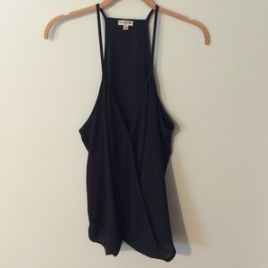 Black top with draped front