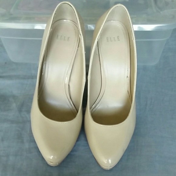 ELLE platform beige shoes
