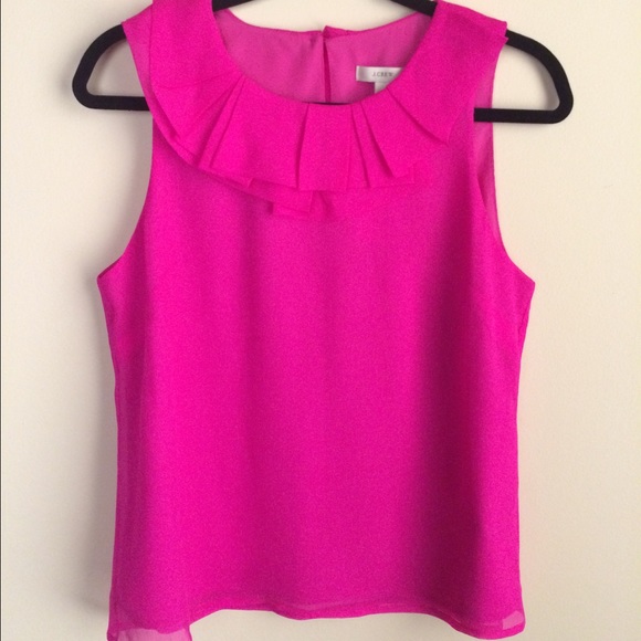 Jcrew Hot Pink Chiffon Blouse