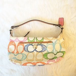 Coach white/multi-colored purse