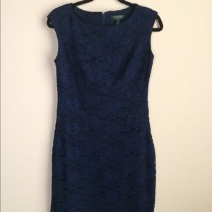 Ralph Lauren Navy Blue Lace Dress