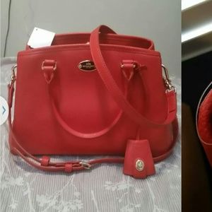 COACH MINI MARGOT RED CARDINAL CARRYALL F34835
