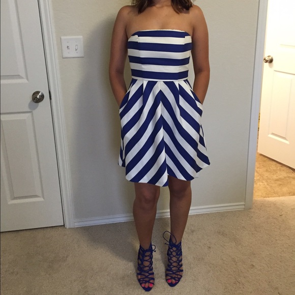 The Limited White and Blue striped dress