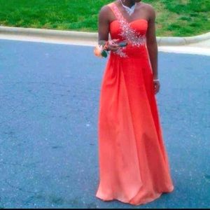 Orange ombré formal gown