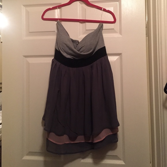 Miss Chevious grey and pink layered dress size Xl - Picture 1 of 2