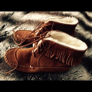 Minnetonka Sherpa boots.