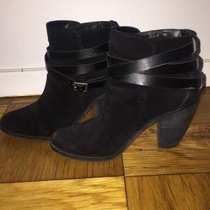 Black suede booties