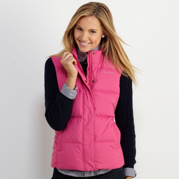 Pink Vineyard Vines Old Porter Puffer Vest