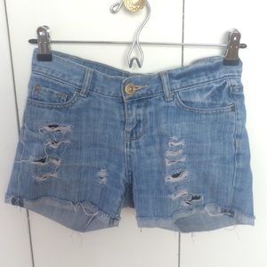 Distressed Denim Shorts