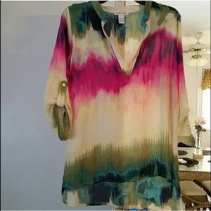 Multi-colored sheer blouse *reposh*