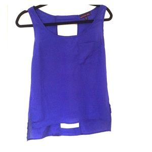 Material girl XS blue cut out back top