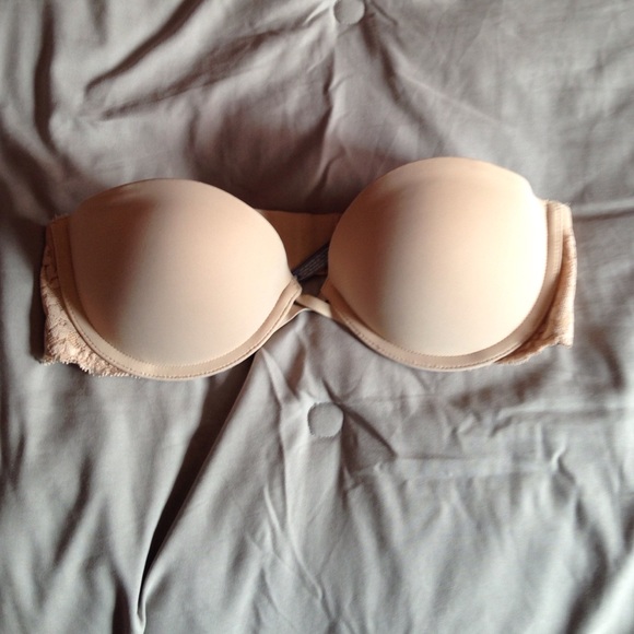 Tan strapless bra