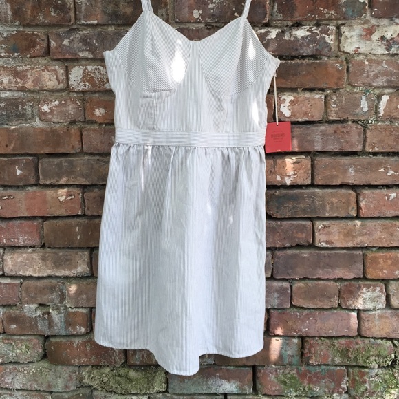 Grey and white striped dress