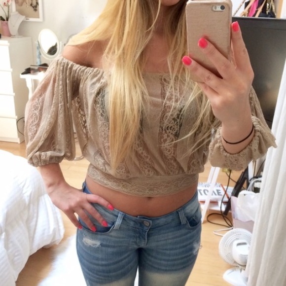 Poof! Tops - Lace Crop Top
