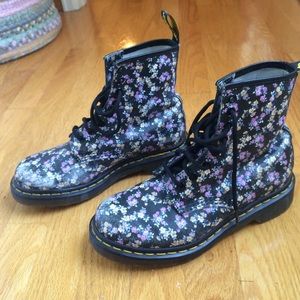 Black Floral Dr. Martens Boots