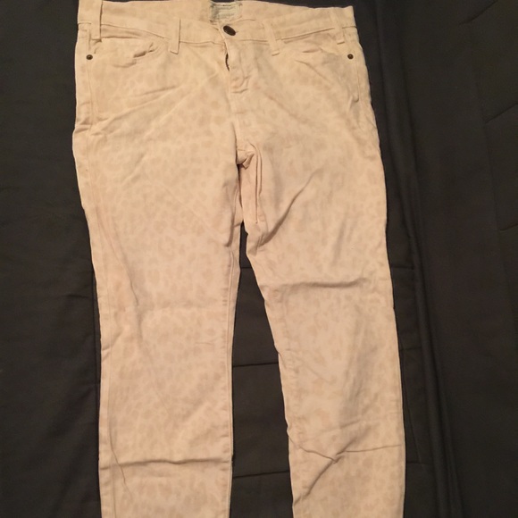 Current/Elliott dusty peach skinny leopard jeans