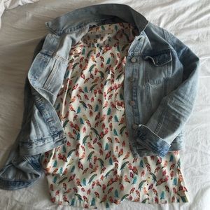 Loft gauzy parrot tee