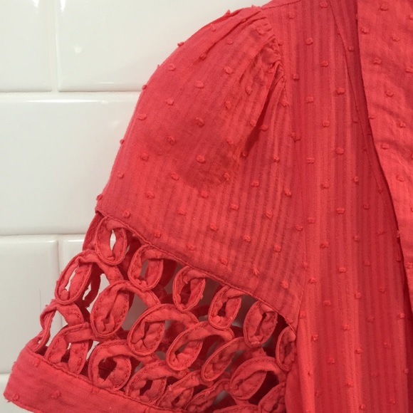 Anthropologie Tiny Windows shirt Dress in coral - Picture 4 of 4