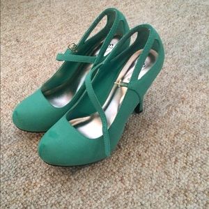 Turquoise high heels