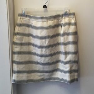 J. Crew linen & silk striped skirt