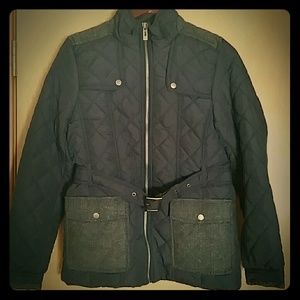 Oak & Rush Quilted and Belted Jacket (Navy) NWOT