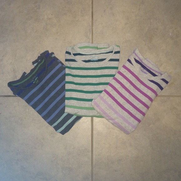 3 old navy long sleeve striped tops!!!