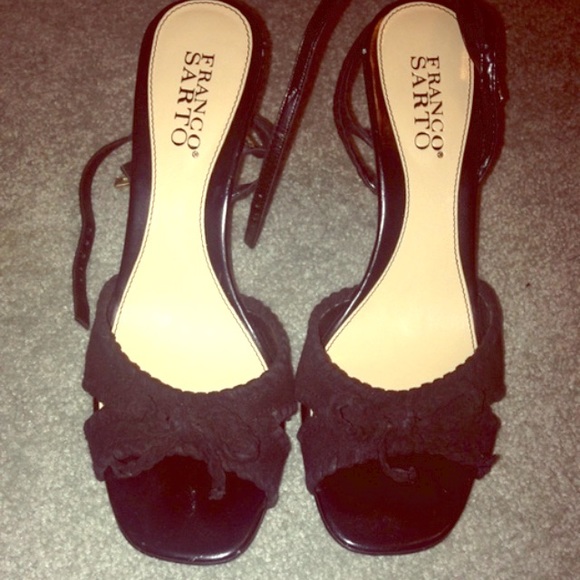 Franco Sarto black strappy heels