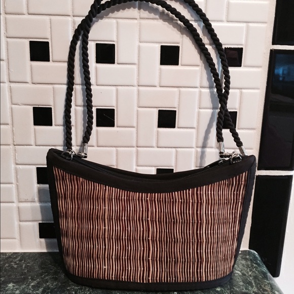 Baskets of Cambodia small brown purse.